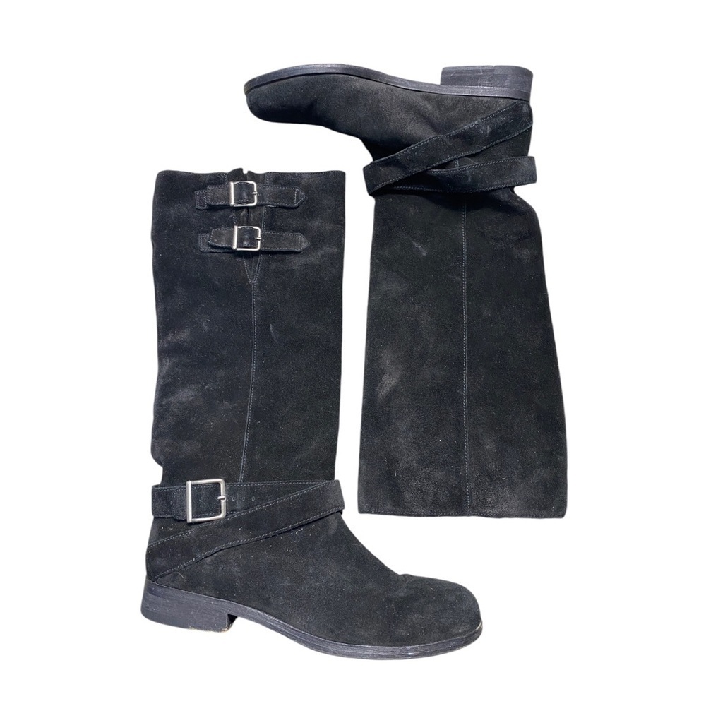 Eileen Fisher Black Suede tall boot  size 9‎